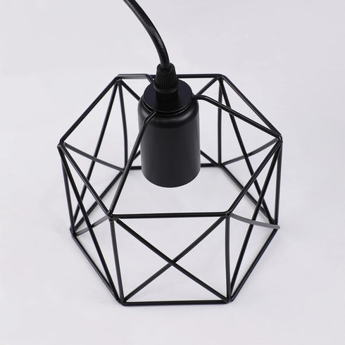NAANN E26 Black Pendant Light, Farmhouse Rustic Vintage Hanging Lamp Industrial Metal Mini Cage Pendant Lighting
