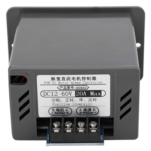 Motor Speed Controller DC12-60V, 20A DC Brush Electric Motor Speed Controller, Forward and Reverse Regulator