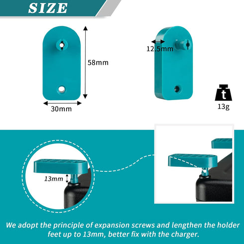 2 Pack Makita Charger Holder, Charger Mount for DC18RC DC18RD DC18RA DC18RF DC18SC DCB18SD DC18SF Chargers