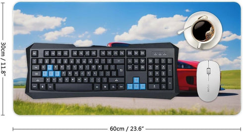 Large Mouse Pad Gaming Cool S2000 Jdm Red Sport Car Desk Mat Long Big Mousepad Extended Keyboard Computer Pad Office Desk Organizers and Accessories 23.6 x 11.8 inch by josnmre