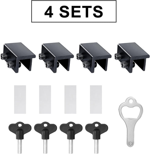Locks,4 Pack ZRFCXE Window Sliding Window Locks with Key for Vertical & Horizontal Sliding Windows Doors,Easv