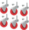 BIG RED 2.5 Inch Stem Caster Wheels Set of 6, Heavy Duty 360 Degree Swivel Stem Casters