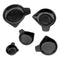 Weighing Pan Narrow Spout Plastic Scale Tray Set, 5 Sizes Black for Weighing Liquid Powder, etc. Lab Equipment