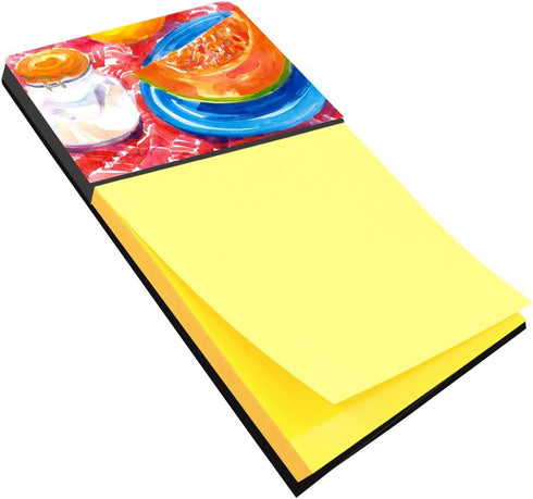 Caroline's Treasures A Slice of Cantaloupe Refillable Sticky Note Holder or Postit Note Dispenser, 3.25 by 5.5", Multicolor