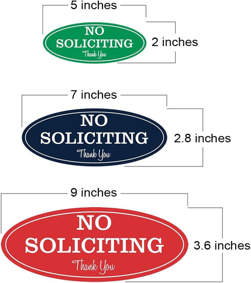 Oval No Soliciting Sign, Dark Brown, Small