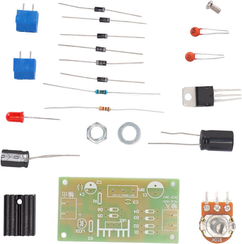 Walfront LM317 Adjustable Regulated Power Supply DIY Kit, ABS Board for School Education Lab