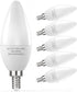 PARTPHONER E12 LED Light Bulbs - B11 Candelabra Bulbs 60W Equivalent, Non-Dimmable 6W LED Candle Bulb (Pack of 6)