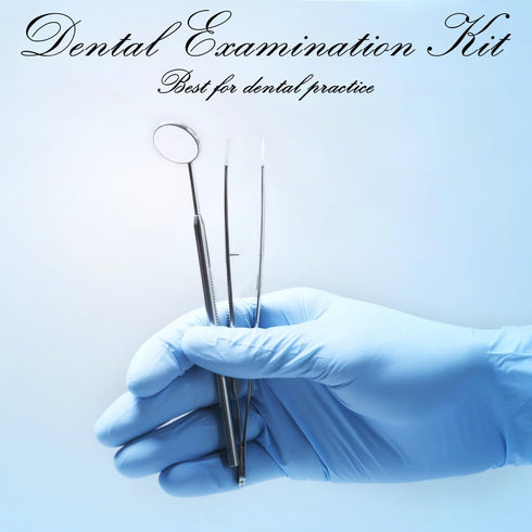 NYGEARZZ 3-Piece Set Dental Examination Tools Kit - Oral Care with German Stainless Steel Dental Pick, Tweezers & Mouth