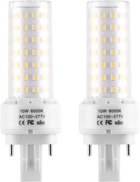 Lidesheng GX23-2 Base LED Light Bulb, Plug and Play, 6000K Cool White, 1400Lm, 13W 18W CFL Equivalent, 2pcs
