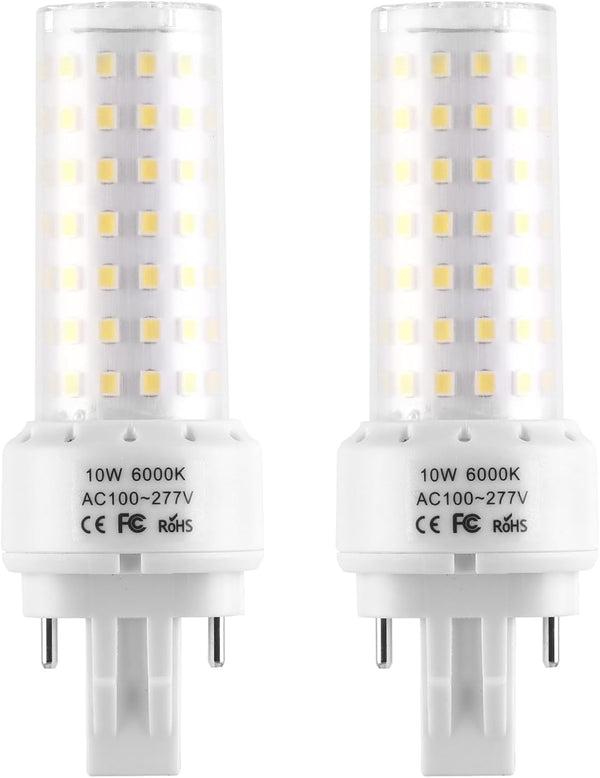 Lidesheng GX23-2 Base LED Light Bulb, Plug and Play, 6000K Cool White, 1400Lm, 13W 18W CFL Equivalent, 2pcs