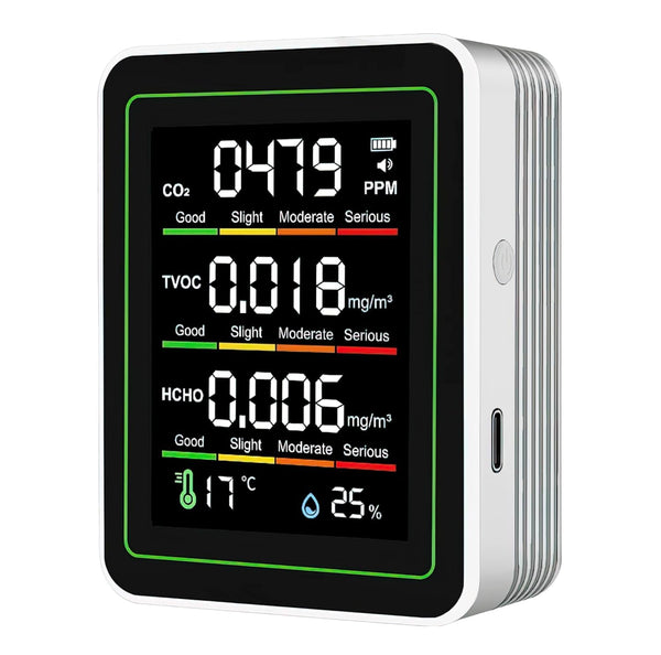 Fegerman Indoor Air Quality Monitor, 5 in 1 Portable Smartair Quality Tester for