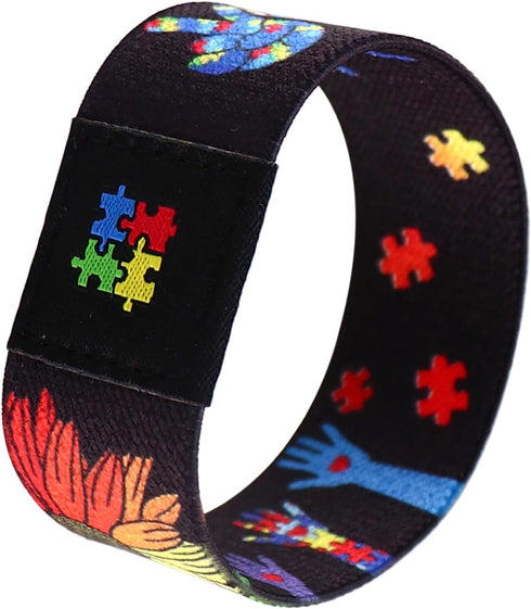 Nanafast Autism Awareness Bracelet - Colorful Elastic Wristband for Women & Men