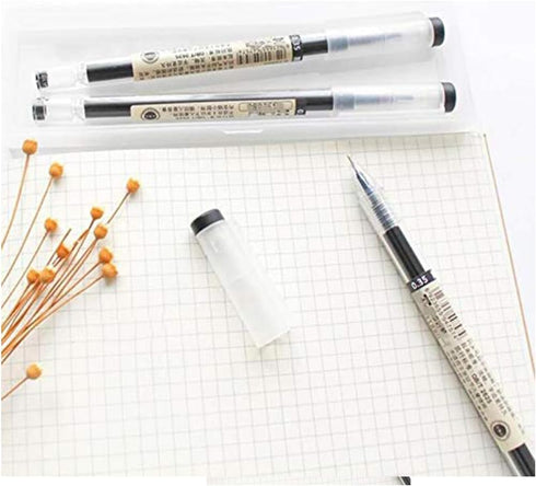 BEMLP Gel Ink Pen Extra Fine Point 0.35mm Black for Japanese Office School Stationery Supply, 12 Pieces
