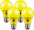 TORCHSTAR Yellow Dusk to Dawn Light Bulbs, Outdoor Sensor A19 LED, 9W (60W Equivalent), 600lm, 2700K Soft White