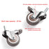 Skelang 4 Pcs 1'' Swivel Threaded Stem Casters, TPE Mute Crib Caster with Brake