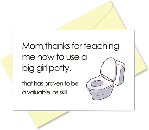 Arsagen Thank You Mom Card, Funny Mother's Day Card From Daughter, Sincerely Happy