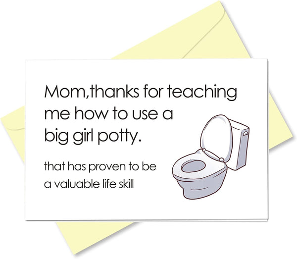 Arsagen Thank You Mom Card, Funny Mother's Day Card From Daughter, Sincerely Happy