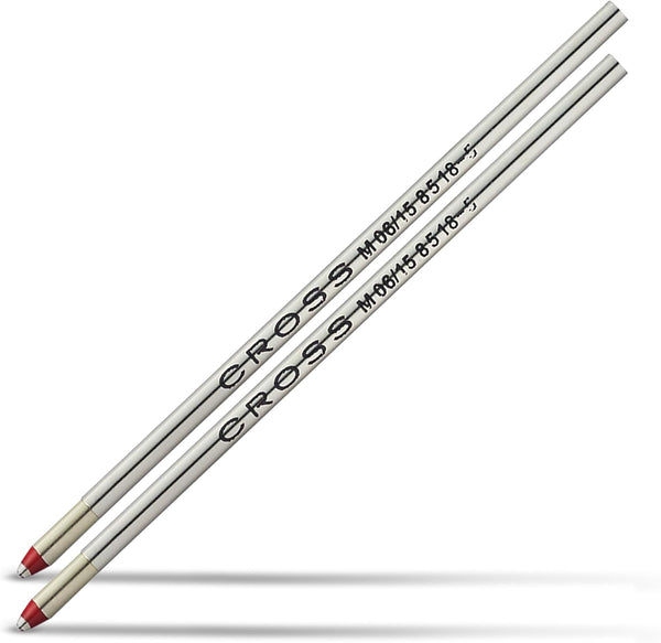 Cross Mini Ballpoint Pen Refill - Medium Red, Dual Pack (8518-5)