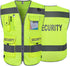 TCCFCCT Security Vest for Security Guard 9 Pockets High Visibility Reflective Safety
