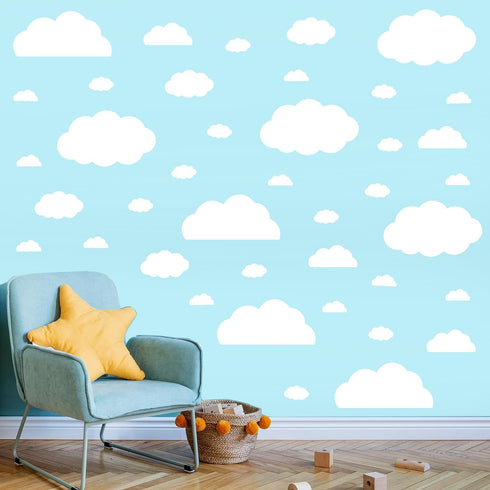 AOWDIAO Cloud Wall Decals - 40 Peel and Stick Clouds Stickers - Assorted