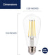 FLSNT 7W LED Edison Bulbs, 60W Equivalent, 4000K Cool White, 800LM, E26 Base, Dimmable, 6 Pack