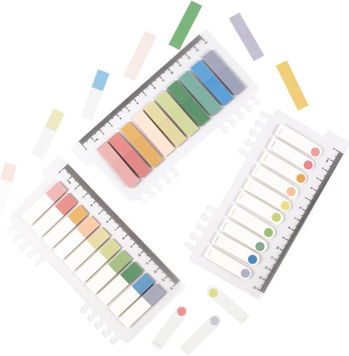 Morandi Sticky Notes, Writable Index Tabs, Set of 10 x 3 Packs Colorful Macaron Memo Stickers, Waterproof for Books, Folders, Glass, Monitors & Filing Cabinets, 200 Pieces/Pack, Morandi