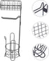 Freestanding Black Iron Bathroom Toilet Paper Holder with Storage Rack and Hollow Design Roll Dispenser for Household