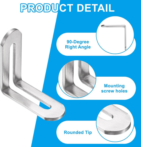 4 48mm 48mm (1.89"x1.9") 90 PATIKIL Pcs Metal L-Shape Brackets, x Degree l Bracket Corner Braces Cold Rolled Steel