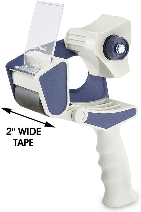 Uline Industrial Plus Shipping Packaging Tape with Top Gun Dispenser, Two 2 Inches X 55 Yd