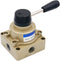 Baomain Pneumatic Rotary Lever Hand Control Valve HV-03, PT 3/8 3 Position 4 Way Air Flow Control