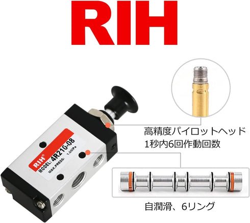 Pneumatic Lever Operated Manual Switch Valve 1/4"NPT Push&Pull Solenoid Valve Manual Control (5Way2Position)