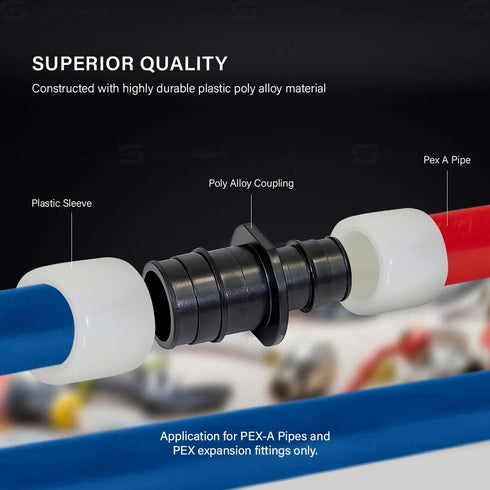 Poly Pex-A Expansion Coupling 1-1/4" x 1" F1960 Poly-Alloy Fitting for Plastic Tubing with Pex-A Tubing