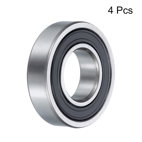 uxcell 4 Pcs 16002-2RS Deep Groove Ball Bearing, 15mm x 32mm x 8mm High Carbon Chrome Steel Z3