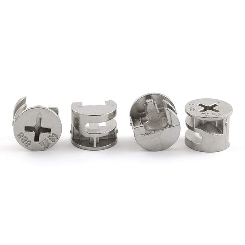 4Set Furniture Hardware Double End Head Rod Connection Cam Fittings, 64mm Furniture Board Panel Connection Accessories