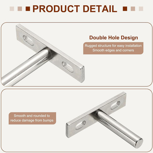 4 2 Inch uxcell PCS Blind Shelf Supports, Heavy Duty Floating Shelf Bracket Metal Hidden Brackets with Screw Wall Mount