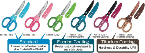 Nakabayashi NH-HF175B Blade Town Seki Scissor Craftsman, Supervised Hikigiri Fluorine Coat in Blue