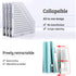 SAYEEC 2Pcs Collapsible Plastic Magazine File Holder, Vertical Binder Organizer for Desk, 3 Compartments, Gray