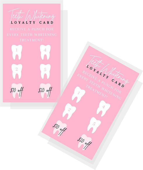 Lashicorn Teeth Whitening Loyalty Reward Cards | 50 Pack | Size 2x3.5" inch