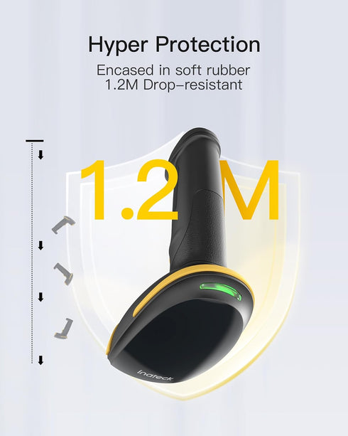 Inateck 2D 2D 2600mAh BCST-35 Barcode Scanner with Intelligent Stand, Wireless QR Code Scanner, Handheld Scanner