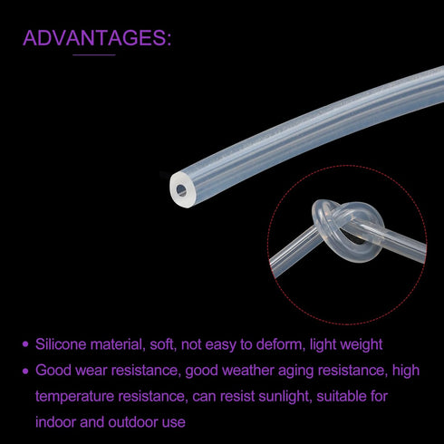 DMiotech 1mm ID 3mm OD Clear Silicone Tube, 5 Feet Industrial Tubing for Water Air Pump