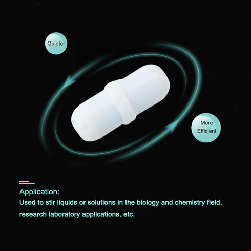 MECCANIXITY Magnetic Stirrer Mixer Stir Bar Rod, 15mm/0.59" Cylinder Shape PTFE Coating Magnet for Laboratory (10Pcs)
