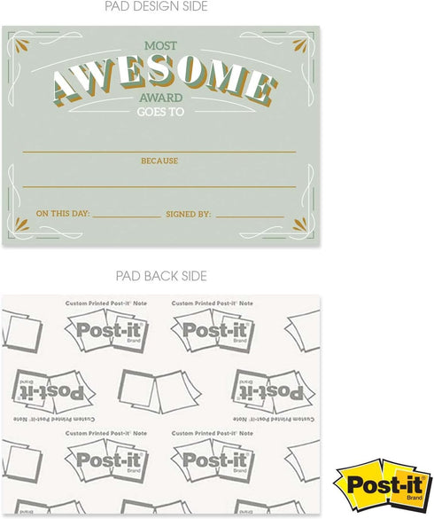 Motivational Achievement Certificate Fill in Sticky Note Pads, 6" x 4" Repositionable Recognition Award Sticky Pads, 50