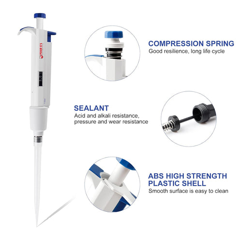 5mL Adjustable Volume Pipette, 1-5mL Lab Single Channel Micro Pipettor for Laboratory Scientific Use