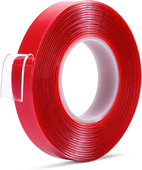 Heavy Duty Double Sided Tape - 1/2" x 10' Transparent Strong Adhesive Removable Mounting Tape for Home Decor