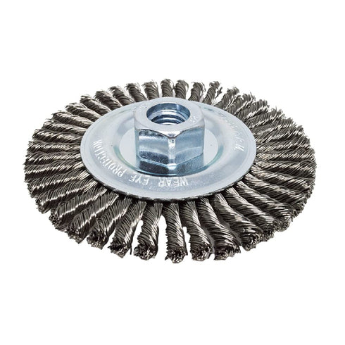 Benchmark Abrasives 4-1/2" x 1/4" Stringer Bead Wire Wheel with 5/8"-11 Thread, for Weld Cleaning, Weld Spatter Removal, Stripping, Deburring, Use with Angle Grinders - (4-1/2" x 1/4", Stainless)