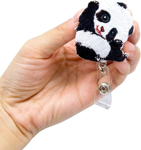 Panda Retractable ID Badge Reel with Alligator Clip - 24 inch Retractable Cord
