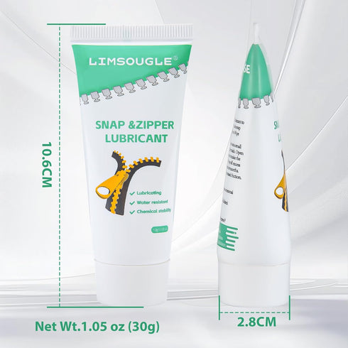 Limsougle 2.1 oz Zipper Lubricant for Plastic & Metal - Non-Staining Lube Silicone Grease for Zippers on Clothing