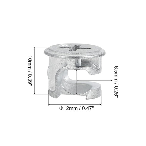 Cam Lock Nut for Furniture, 8pcs 12x10mm Joint Connector Locking Nuts Furniture Connecting Cam Fittings
