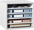 VEVOR Office Mailbox Literature Organizers, 5 Compartments with Adjustable Shelves, Wood Sorter 13.9x12x13 inches, White