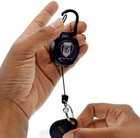 Super Heavy Duty Sidekick Retractable Badge and Key Reel - Carabiner Clip with Three Card ID Badge Holder